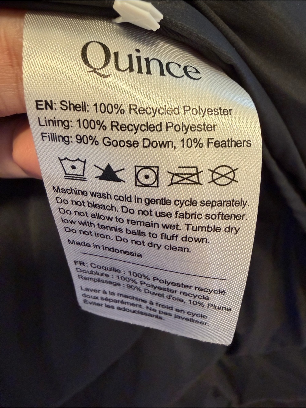 Quince Responsible Down Long Puffer Jacket Black Size Medium - Picture 7 of 11
